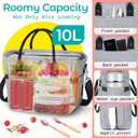 KIPBELIF Cute&Classy Roomy Insulated Lunch Bags for Women - Stylish & Functional Large Tote Adult Lunch Box for Working & Picnic, Gray, Standard Size