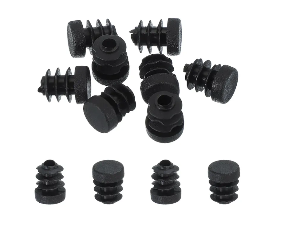PATIKIL 1/2 Inch Plastic Tubing End Caps, 10 Pcs Round Hole Plug Insert for Round Iron Pipe Chair Leg Table Bookshelves Patio Furniture, Black