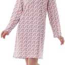 Keytime Nightgowns for Women, Women's Sleepwear Lightweight Cotton Nightdress, Crew Neck Sleepshirt Long Sleeve Loose Fit Small