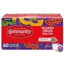 Community Coffee Mardi Gras King Cake Flavored, 60 Single-Serve Keurig K-Cup Pods, Medium Roast, 60 Count (Pack of 1)