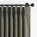 Greenish Gray Linen Curtains 84 Inch Length 2 Panels Set for Bedroom, Boho Pinch Pleated Blackout Dual Layer Thick Drapes 84 Inches Long Insulated Soundproof Window Curtain with Back Tab Kambaba Grey