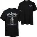 Jack Daniel's Line Art Bottle T-Shirt (Large, Black)