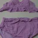Tempt Me Women Two Piece Swimsuits High Waisted Bikini Set Ruffle Flounce Tummy Control Bottoms Bathing Suit (XL, Lavender Purple)