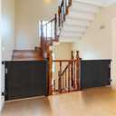 2-Pack Retractable Baby Gate for Stairs-33Height, Expands up to 55Width-Safety Gate for Infants, Toddlers, Dogs & Pets-Easy Install, Secure Closure, Black Mesh Design for Indoor & Outdoor Use