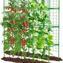 65" Cucumber Trellis for Climbing Plants Outdoor, Metal Garden Trellis for Raised Bed, Plant Support Structures with Netting for Cucumbers Tomatoes Beans Peas (50 * 17 * 65inch(L*W*H), Trellis)