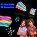 Glow Sticks Party Pack 8"-50, Light up Bracelets & Necklaces Accessories for Kids, Neon Glow in the Dark Valentines Day Party Favor Supplies Decoration for Birthday Camping Wedding Dance Parade