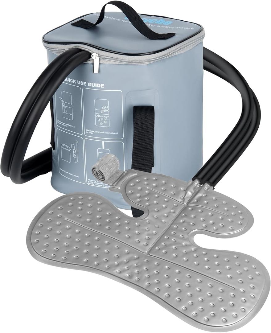 Portable Ice Machine for Shoulder After Surgery, 10 Quart Rotator Cuff Cold Therapy Machine with Programmable Timer, Home Cryotherapy System for Shoulder Replacement Post-Surgery Swelling, Sprains (Gray)