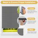 6-PCS Temporary Light Filtering Pleated Paper Blinds 35" W x 71" H Gray