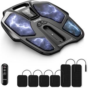 NURSAL EMS Foot Massager for Neuropathy, Electric Muscle Stimulator for Feet & Legs Circulation, TENS Unit for Feet with 6 Reusable Pads, Wireless Remote with 90 Adjustable Intensity Levels NURSAL EMS Foot Massager for Neuropathy, Electric Muscle Stimulator for Feet & Legs Circulation, TENS Unit for Feet with 6 Reusable Pads, Wireless Remote with 90 Adjustable Intensity Levels