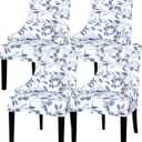 Lellen Wingback Chair Covers with Pattern - Dining Chair Covers Wingback Side Chair Slipcover Wingback Chair Slipcover Reusable Arm Chair Protector Cover for Dining Living Room 4PCS