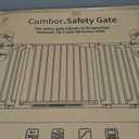 Cumbor 36.6-59" Extra Wide Baby Gate for Stairs, Pressure Mounted Dog Gate for Doorways, Auto-Close Easy Walk Through Safety Child Gate for Kids Toddler, Tall Pet Gates Indoor, Brown