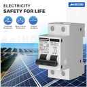 DC Solar Panels Disconnect Switch 32 Amp Solar Shut Off Switch 12V-400V 2 Poles Small Miniature Circuit Breaker for PV Homes, AC 110V DIN Rail MCB