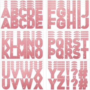 Harloon 232 Pcs 24 Sheets Large Glitter Letter Stickers Big Font Alphabet Letter Self Adhesive Letters Kit Mailbox Stickers for Mailbox Bulletin Boards Classroom Home(Pink,4 Inch)