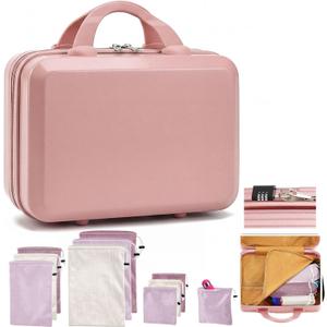 Adult Game Toy Storage Organizer Case and 9 Pcs Toy Storage Bags, Reusable Organizer Case Lock Box for Women and Men, 3 Sized Bag for Home(Elegant Color,Medium)