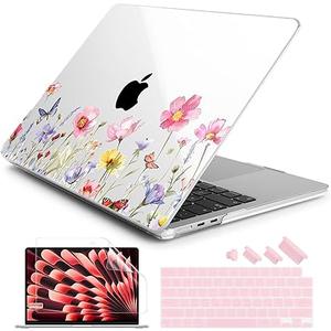 Batianda Premium Case for New MacBook Air 15 inch 2025 2024 2023 with M4 M3 M2 Chip, Floral Designed Protective Plastic Hardshell & Keyboard Cover & Screen Protector, Spring Flowers Batianda Premium Case for New MacBook Air 15 inch 2025 2024 2023 with M4 M3 M2 Chip, Floral Designed Protective Plastic Hardshell & Keyboard Cover & Screen Protector, Spring Flowers