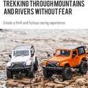GoolRC f1 RC Car, 1/14 Scale 2.4GHz 4WD High Speed Off Road Monster Truck with LED Light for Teens and Adults (Orange Hardtop)