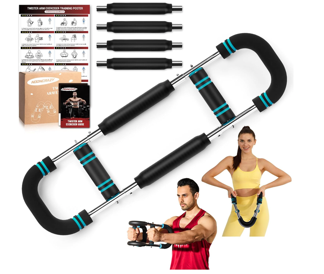 Twister Arm Trainer, 30-160 lbs Adjustable Twister Arm Chest Exerciser with 2/4 Spring & Poster for Men & Women, Detachable Power Twister Home Fitness Equipment for Enhancing Upper Body Muscle