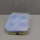 5 Pcs Bento Snack Containers, Reusable 4 Compartment Divided Food Storage Containers, Divided Lunchable Container for School, Work and Travel (Transparent Lids)