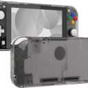 eXtremeRate Clear Black DIY Replacement Shell for Nintendo Switch Lite, NSL Handheld Controller Housing with Screen Protector, Custom Case Cover for Nintendo Switch Lite