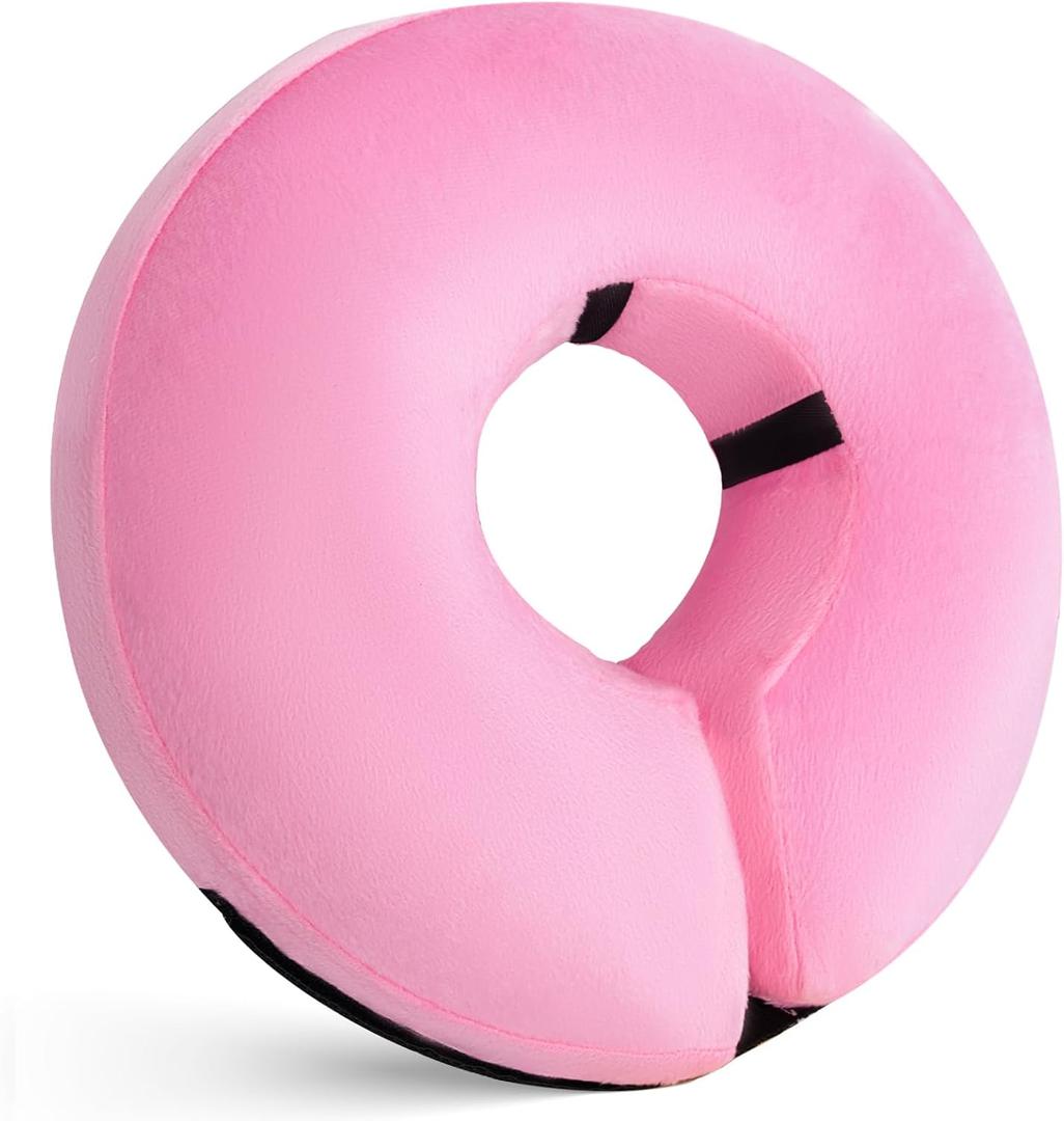 Katoggy Inflatable Dog Cone Collar for After Surgery, Doggie Neck Blow up Donut Recovery ECollar, Soft Adjustable Dog Cone for Dogs and Cats, Pink, Small (Neck: 6"-11")