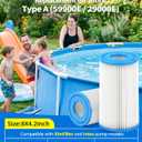 KimFilter Universal Type A/C Pool Filter Cartridge Replacement (4-Pack) Compatible with 1000GPH Above-Ground Pool Pumps Using Type A or C Filter, Reusable Cartridge with Superior Filtration Delivery