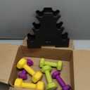 Amazon Basics Neoprene Dumbbell Hand Weights with Easy to Assemble Stand, 3 Pairs (3, 5, and 8 Pounds), Purple/Green/Yellow