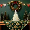 LED Wooden Christmas Tree Table Decor, 2-in-1 Wood Tabletop & Hanging Sign Decor, Light 2AAA Battery Powered 10 inch for Xmas Indoor Home Party Fireplace Mantle Centerpiece Decorations (White)