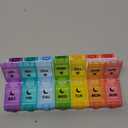 Weekly Pill Organizer, 7 Day AM PM, Push Button Design, Rainbow Colors, BPA-Free Medicine Container for Vitamins, Fish Oil, Supplements