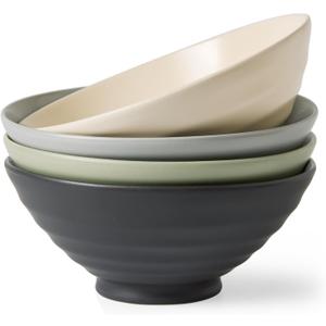 MONITO 5.9 Inch stoneware 28 OZ Cereal Bowls Set of 4Ceramic Bowls for soup bowls|Salad |Dessert|Ice cream|Pasta|Ramen, Dishwasher & Microwave Safe Kitchen Decor & Housewarming Gift (Morandi color)