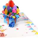 2 x Colorful Balloon Box Pop Up Happy Birthday Greeting Card, ideal love Gift for Adult and Kid with Blank Note Card & Envelope, Foldable Celebration for Daughter, Son, Mom, Dad, Friend, Children