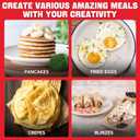 SugarWhisk Crepe Maker Electric, Crepe Pan 12 Inch with 5 X 4 Silicone Molds, Pancake Maker Machine for Pancakes & Tortilla & Fried Eggs, Batter Spreader & Spatula Included, White