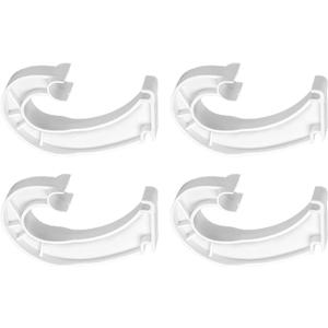 4 Pieces Closet Rod Support Hook Hanging Bar Rod Support Hanging Pole Holder Tube Rod Hook J Type Hooks Hanging Rod Bracket, White