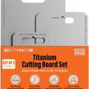 Titanium Cutting Board Set of 3, SGS Lab Tested, 100% Pure Titanium Cutting Boards for Kitchen, Double-Sided Chopping Board, Non-Toxic Material, Dishwasher & Food Grade Safe, Small, Medium and Large