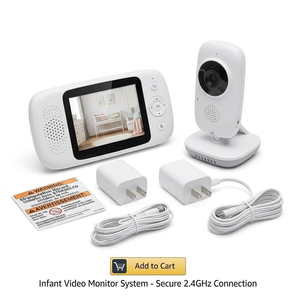 GoodBaby 5" Baby Monitor with Camera and Audio No WiFi
30H Battery Life,1000ft Range, Remote PTZ, Auto Night Vision, Room Temperature, Two-Way Audio, Lullabies, Portable for Travel