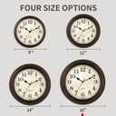 HYLANDA Wall Clock, Bronze Silent Non Ticking Classic Battery Operated Clocks, Decorative for Living Room, Bedrooms, Kitchen, Office (16 inch)