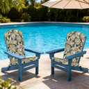 LVTXIII Adirondack Chair Cushions 48x20x2.5 Inch, Water Repellent, Fade Resistant, High Back Outdoor Rocking Chair Cushions for Patio Furniture, 2 Pack, Paisley Bloom