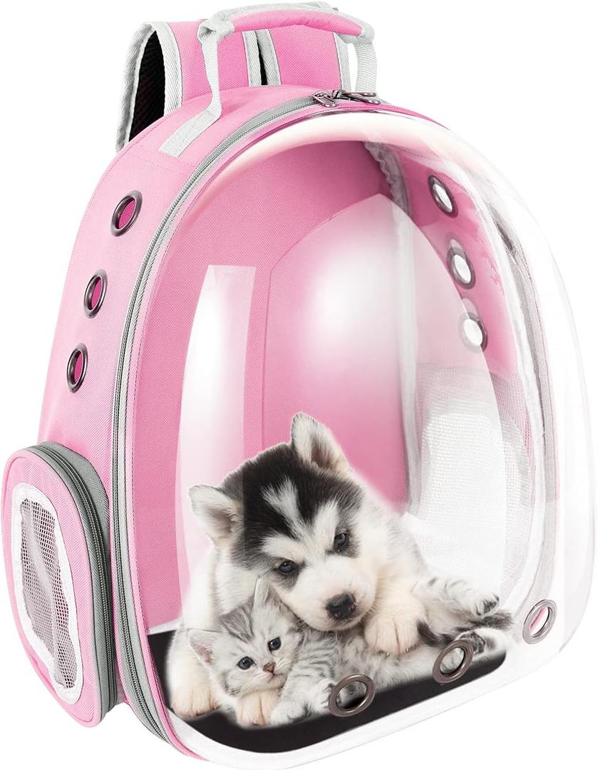 Cat Backpack Carrier Airline Approved Pet Carrier Backpack for Traveling-Hiking-Outdoor Pet Backpack or Cat Bag Carrier & Cat Carrier Backpacks (Pink)
