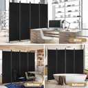 Room Divider 6FT Tall Folding Privacy Partition Screen, 88'' W Portable Wall Divider for Room Separation, Freestanding 4 Panel Room Divider Panel Privacy Screen for Dorm Studio Office, Black