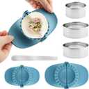 3Pcs Dumpling Maker Press with 3 Dough Cutter and Stuffing Spoon, Pierogi Maker Press Empanadas Press Mold Set DIY Manual Wrapper for Stuffed Pierogi Pastelitos Wonton