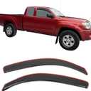 IKON MOTORSPORTS in Channel Window Visors Compatible with 2005-2015 Toyota Tacoma Access Cab, Slim Style Acrylic Smoke Rain Guards, Side Window Wind Deflectors 2PCS