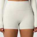 Sunzel No Front Seam High Waist Biker Shorts for Women, Squat Proof Yoga Workout Gym Bike Shorts 5" Seam, White, Small
