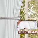 Groleca 2 Pack Adhesive Curtain Holdbacks - No Drill Curtain Tie Backs & Pull Backs (2, Silver)