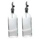 COLLBATH 2Pcs Glass Oil Dispenser Oil Bottle for Kitchen Condiments Vinegar Storage Jar for Soy Sauce and Salad Dressings