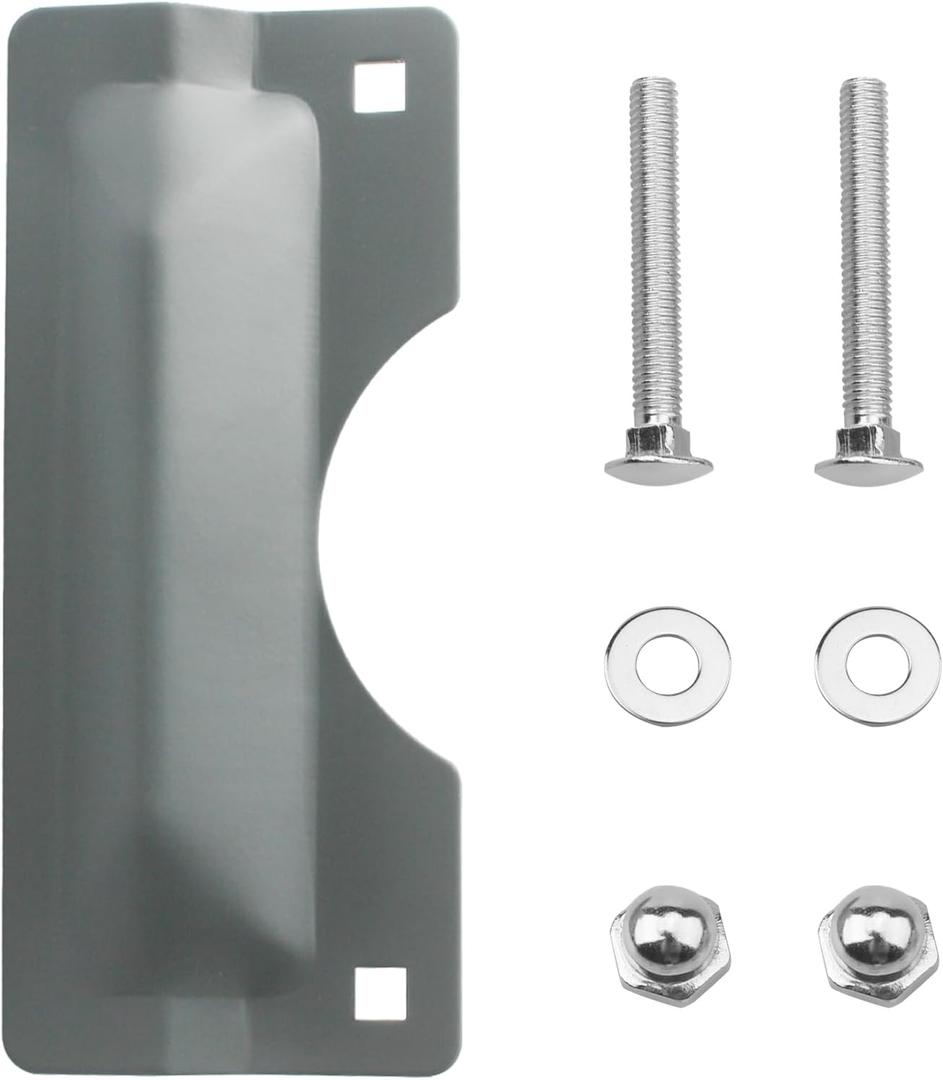 U 9500 3'' x 7'' Latch Guard Plate Cover, Door Security Strike Plate, Easy to Install, Protect Against Forced Entry (Gray) (1 Pack)