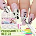 12 Color 3D Nail Art Pens Set