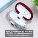 Plush Earbuds Case Cover Compatible with Beats Solo Buds Cartoon Cute Headphone Cases (HBG+Burgundy,for Beats Solo Buds)