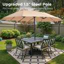 SUPERJARE 13FT Outdoor Patio Umbrella with Base Included, Double Sided Pool Umbrellas with Fade Resistant Canopy, Large Table Umbrella for Deck, Market, Backyard - Beige