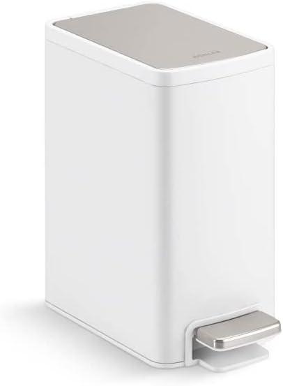 6L STEP CAN (1.6 Gallon, White Stainless Steel)