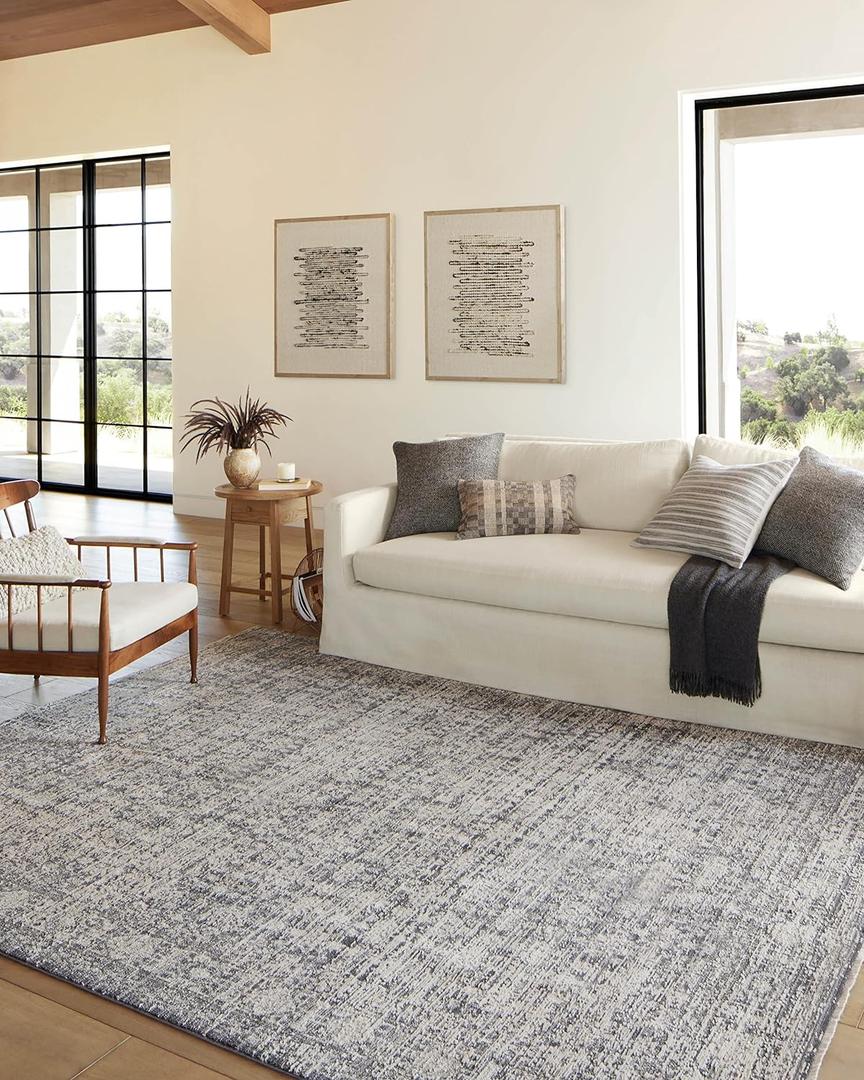 Loloi Amber Lewis Alie Collection ALE-03 Charcoal/Dove 2'-3'' x 3'-10'', .13'' Pile Height, Accent Rug