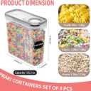 PRAKI Cereal Containers Storage Set (4L,135.2 Oz), 8PCS Airtight Food Storage Containers with Lids for Kitchen & Pantry Organizers and Storage, Cereal Dispensers with 20 Labels, Measuring Cup & Marker